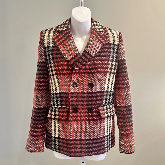 WE-AR4 Beautiful Plaid Holiday Blazer Jacket Sz S NWT $675!! - Picture 1 of 4
